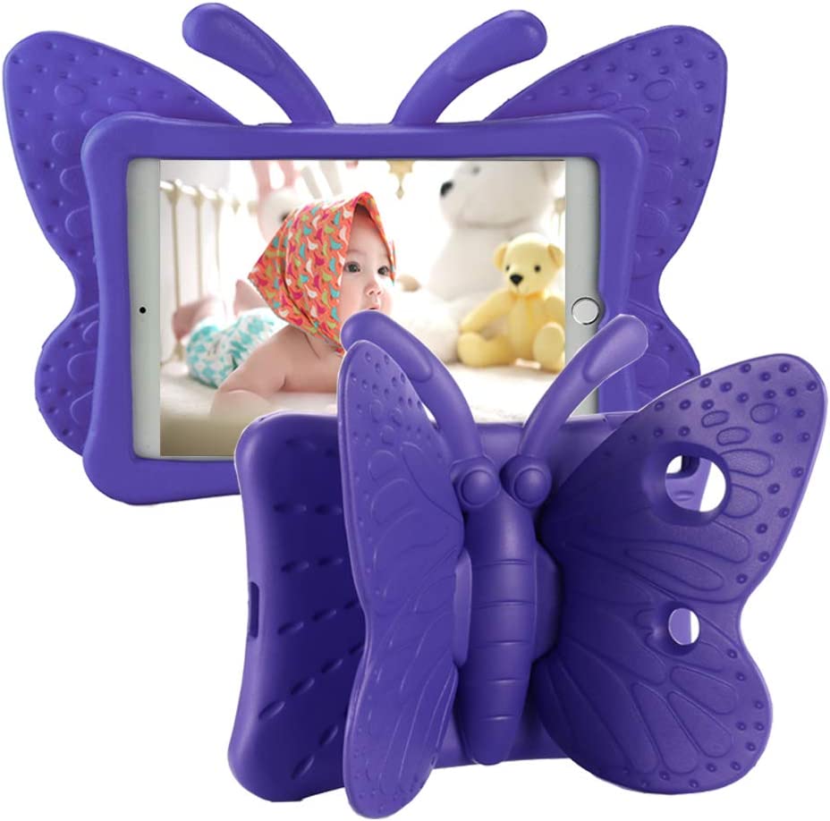 Coque en silicone pour enfants papillon pour iPad 7/8/9 (7e/8e/9e génération) 10,2 Coque en silicone pour enfants papillon pour iPad 7/8/9 (7e/8e/9e génération) 10,2